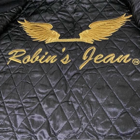 ROBIN'S JEAN VARSITY JACKET IN BLACK AND GOLD Size XL - Picture 5 of 8